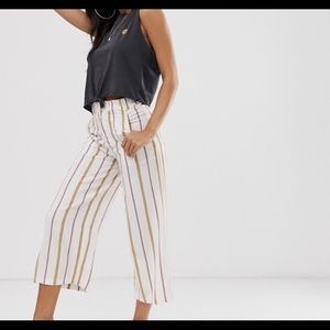 RVCA striped wide legged cropped pant